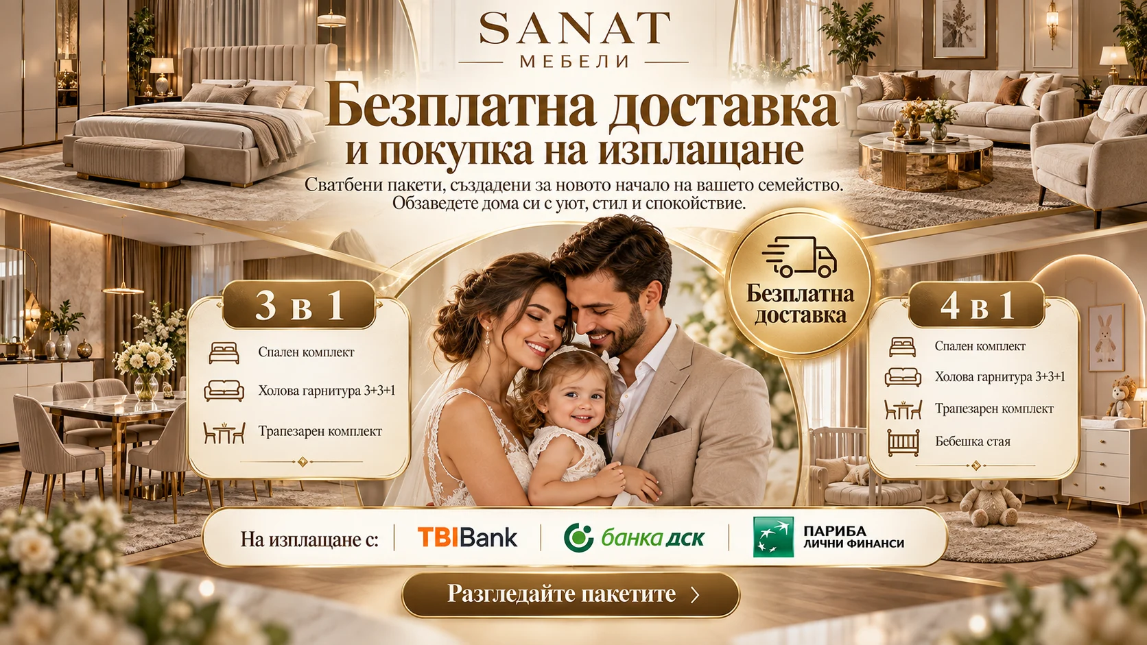 SANAT МЕБЕЛИ — сватбени пакети